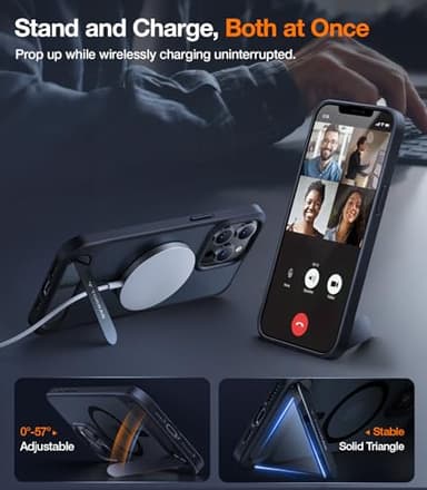 TORRAS for iPhone 13 Pro Max Case Translucent Black | Strong Magnetic & Seamless Stand, Fit for MagSafe, Military-Grade Drop Protection, Sturdy Adjustable Built-in Kickstand, Slim Matte Finish - Image 2