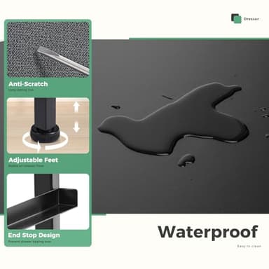 DUMOS TV Stand Dresser for Living Room Bedroom with 7 Fabric Drawer, Entertainment Center Chest Storage Organizer Units for Clothing, Closet, Cabinet, Living Room Furniture, Classic Gray - Image 5