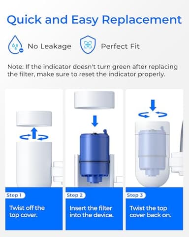 Waterdrop NSF Certified Water Filter, Replacement for All PUR®, PUR®PLUS Faucet Filtration Systems, Pur® RF-9999® Faucet Water Filter (3 Count), Model No.: WD-C08A - Image 7
