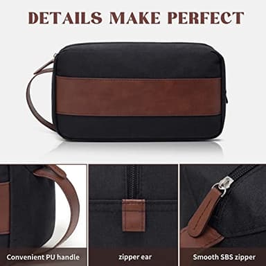 Vorspack Toiletry Bag for Men - Water Resistant Travel Bag for Toiletries, Accessories, Travel Essentials, Gifts - Black - Image 4