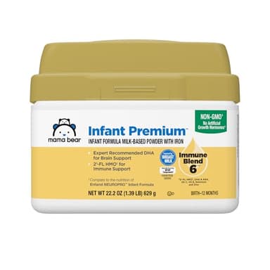 Amazon Brand - Mama Bear Infant Milk-Based Baby Formula Powder with Iron, 2'FL HMO, Omega-3 DHA and Choline, Brain, Growth, Immunity, Non-GMO, 1.39 pound (Pack of 1) - Image 1