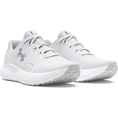Under Armour Women's Charged Surge 4, (100) White/Distant Gray/Metallic Silver, 7.5, US - Image 4