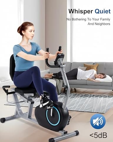 Recumbent Exercise Bike for Seniors - 400LB Weight Capacity Recumbent Bikes with Comfortable Seat, Pulse Sensor, 16-level Resistance, LCD Monitor - Image 4