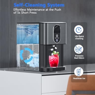 Nugget Ice Makers Countertop, Pebble Ice Maker Machine with Dispenser 44lbs/24H, Soft Chewable Pellet Ice Machine, 3.3lbs Ice Storage, Self-Cleaning Ice Maker for Home/Kitchen/Party/Office, Black - Image 4