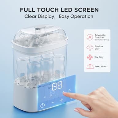 Bottle Sterilizer and Dryer, HIYAKOI Electric Steam Baby Bottle Sterilizer and Dryer, All-in-One Sterilizer 2 Layers Large for Baby Bottles, Parts & Other Newborn Essentials - HEPA Filtration - Image 5