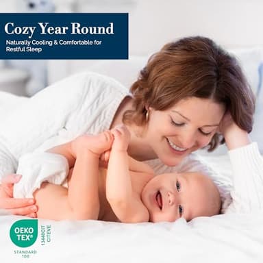 Casa Platino 100% Cotton Sheets Queen Size Set - 6 Pieces (1 Flat, 1 Fitted, 4 Pillowcases) - Soft & Breathable Percale Weave - Cooling Bed Sheets with Deep Pocket - Durable Queen Sheet Set - Blue Sky - Image 5