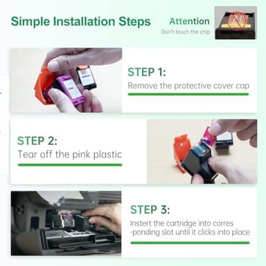 67XL Ink Cartridges Black/Color Combo Pack Replacement for HP Ink 67 67XL HP Printer Ink for DeskJet 2755e 2855e 2700 2800e 4100 4255e 4155e 2700e 2734e Envy 6055e 6000 6455e 6400 Printer Ink HP 67 - Image 6