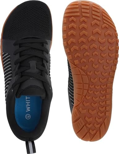 WHITIN Men's Wide Barefoot Minimalist Shoes Zero Drop Trail Running Sneaker Cross Training Minimus Weightlifting Walking Sport Gym Male Black Gum 43 - Image 6
