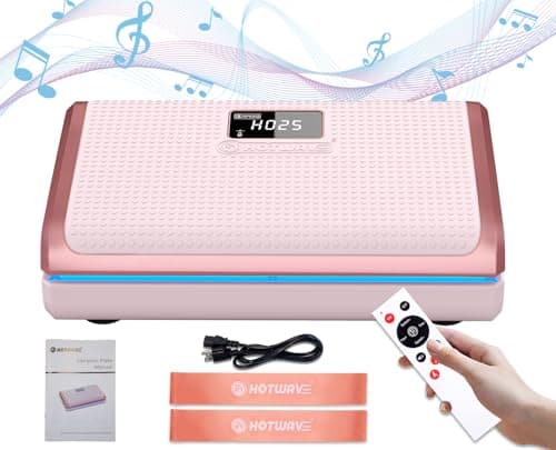 HOTWAVE Vibration Plate Exercise Machine with Bluetooth&LED Lights for Lymphatic Drainage, Power Vibrating Plates Platform for Weight Loss - Whole Body Shaker Vibration Plate Machine Home Gym - Image 1