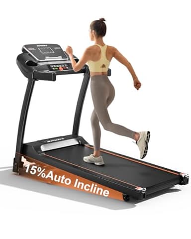 Treadmill for Home, 3.0HP Folding Treadmill with Incline, 300 lbs Capacity, Bluetooth & Heart Rate Sensor, Space-Saving Design - Image 1