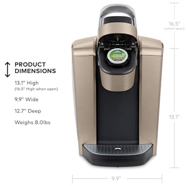 Keurig K-Elite Single Serve K-Cup Pod Coffee Maker, with Strength and Temperature Control, Iced Coffee Capability, 8 to 12oz Brew Size, Programmable, Brushed Gold - Image 2