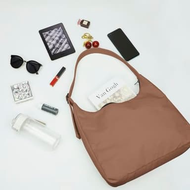 Large Nylon Shoulder Bag with Adjustable Quilted Strap – Fits 13" Laptop, Interior Zip Pocket - Image 5