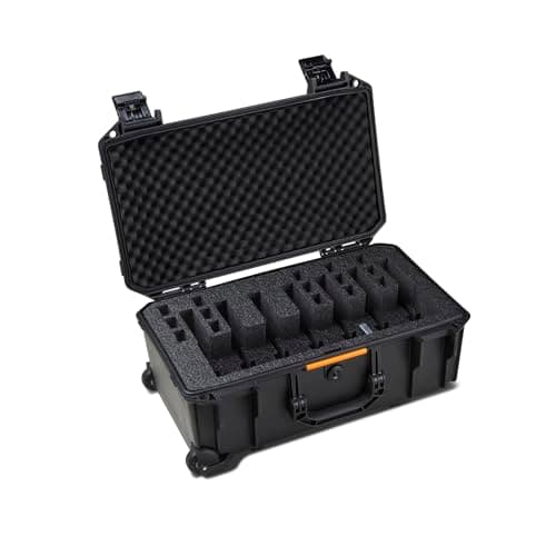 Pelican Vault v525 Pistol Case (Hard Shell) - 7 Pistol and 21 Magazine - Vertical Pre-Cut Foam Handgun Case (Black) - Image 1