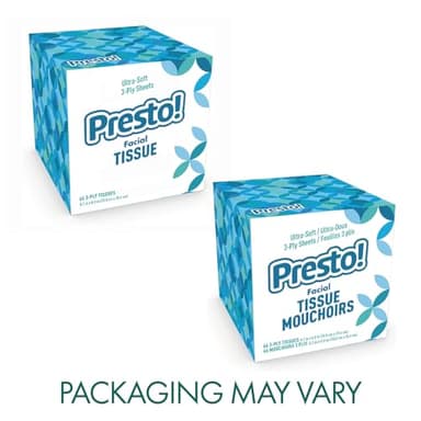 Amazon Brand - Presto! Ultra-Soft 3-Ply Premium Facial Tissues, 1188 Count (18 Packs of 66), (Packaging May Vary) - Image 2