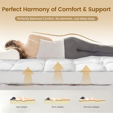 Decroom 5 Inch Memory Foam Mattress Topper King Size, Filled with Breathable Memory Foam Pillow Topper, Soft Fluffy Supportive Bed Mattress Pad for Back Pain Relief, 80x78x5 Inch - Image 3