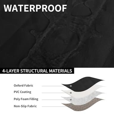 Easy-Going Waterproof Dog Car Seat Cover for Back Seat with Storage Pocket, Leakproof Washable Heavy Duty Scratch Proof Nonslip Durable Protector Covers for Cars Trucks and SUVs (59"x63", Black) - Image 5