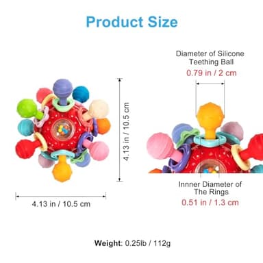 Baby Montessori Sensory Toys for 0-6 6-12 Months, Baby Teether Teething Toys for Babies 0 3 6 9 12 18 Months, Newborn Infant Learning Developmental Toys Gifts for 1 2 Year Old Boys Girls - Image 2