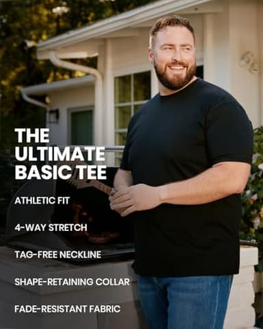 INTO THE AM Men's Fitted Crewneck Essential Blank Tees 3-Pack - Tshirts Multipack Casual Fitted Gym Fresh Classic Plain Fashion Short Sleeve Undershirts (Black/Olive/White, X-Large) - Image 3