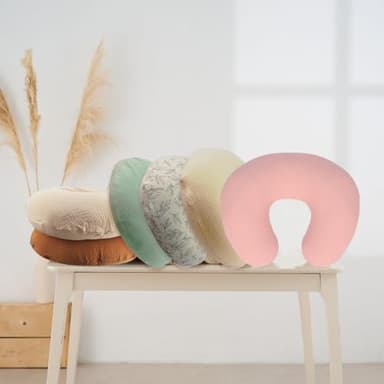 Nursing Pillow Cover - 2-Pack Muslin Cotton Removable Covers for Breastfeeding Pillows, Ultra-Soft Baby Feeding Pillowcase for Newborns, Fits 22.5"x18" Pillows (Pink & Cream) - Image 8