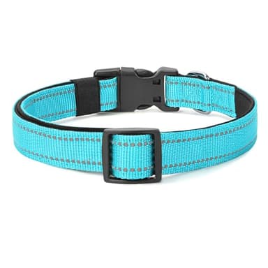 PenSeepet Reflective Dog Collar Padded with Soft Neoprene Breathable Quick Release Basic Dog Collars for Puppy Small Dogs Sky Blue - Image 6