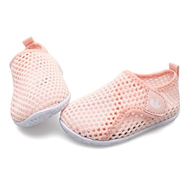 JIASUQI Babys Girls Boys Comfort Walking Water Shoes for Outdoor Swimming River Mesh Pink 12-18 Months - Image 3