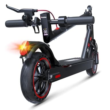 iScooter Electric Scooter 2024, 18Miles Travel Range, 19 Mph Top Speed, Foldable Scooter Electric with 8.5 Inch Solid Tire, Smart APP, Double Braking Systems for Teenage and Adults - Black - Image 1