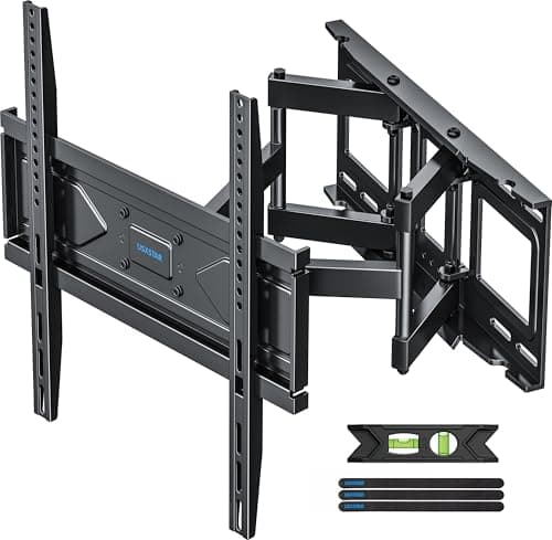 USX STAR UL Listed Full Motion TV Wall Mount Bracket for Most 32-70 inch TVs, Swivel Extend Tilting TV Mount, Max VESA 400x400mm, Holds up to 99 lbs & 16" Wood Studs with Hole Drilling Template - Image 1