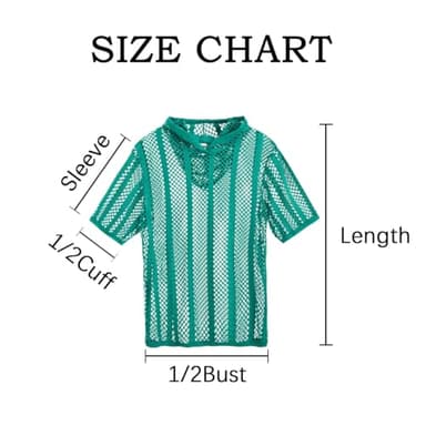 SUMABA Mens Fishnet Top Pullover Sexy See Through Short Sleeve T-Shirt Hoodies,Green XXL - Image 4