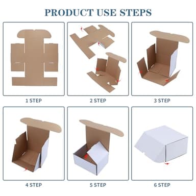 ZBEIVAN 7x5x3 White Shipping Boxes Set of 25, Corrugated Cardboard Mailer Boxes for Packaging Small Business Mailing Gifts - Image 7