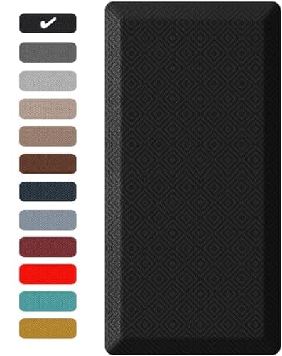 Ophanie Kitchen Mats for Floor, 3/4 Inch Thick Kitchen Rugs, 24 x 70 Anti Fatigue Standing Cushioned Mat, Waterproof,Comfort Ergonomic Mat for Office, Home, Sink, Black Non-Slip Bottom - Image 1