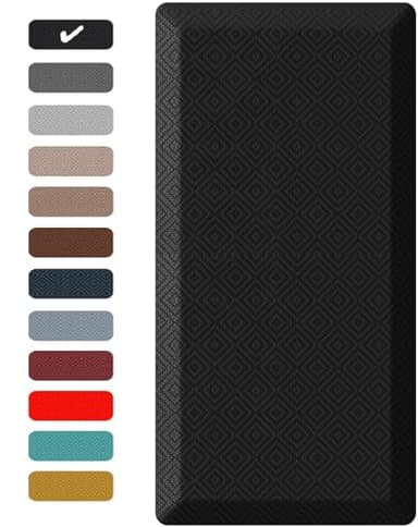 Ophanie Kitchen Mats for Floor, 3/4 Inch Thick Kitchen Rugs, 24 x 70 Anti Fatigue Standing Cushioned Mat, Waterproof,Comfort Ergonomic Mat for Office, Home, Sink, Black Non-Slip Bottom - Image 1