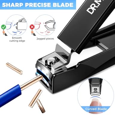 DRMODE Nail Clippers for Men with Catcher, Anti Splash Self-Collecting Finger Nail Clippers Adult with Ergonomics Long Handle, Heavy Duty Mess Free Toenail Clippers Nail Cutter Unique Gifts for Women - Image 4