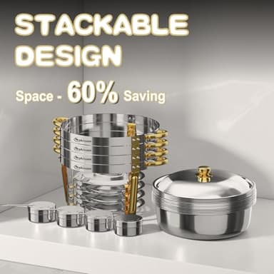 Chafing Dishes for Buffet 4 Pack, 6QT Round Chafing Dishes for Buffet [Elegant Gold and Silver Colors] Stainless Steel Chafing Dish Buffet Set for Any Party - Image 7