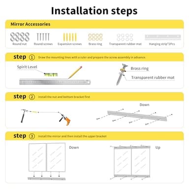 InfiniGlass Home Gym Mirror - 80x40 Inch, 2PCS Frameless Tempered Glass Full Body Mirror for Wall Mount - Ideal for Yoga, Workout, Bedroom, Dance Studio (Silver) - Image 8