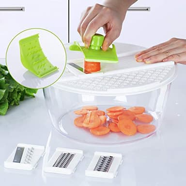 7 in 1 Multifunction Kitchen Gadget set 4L Salad Spinner Vegetable Dryer Grater Slicer - Image 6