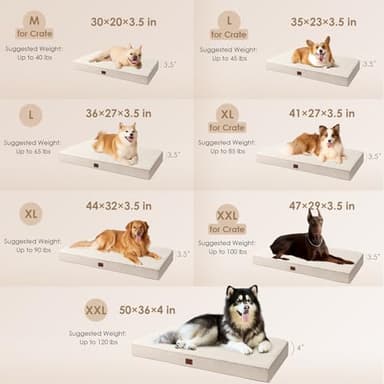 EHEYCIGA Orthopedic XL Dog Beds for Extra Large Dogs with Removable Washable Cover for Crate, Camel, 41x27 - Image 4