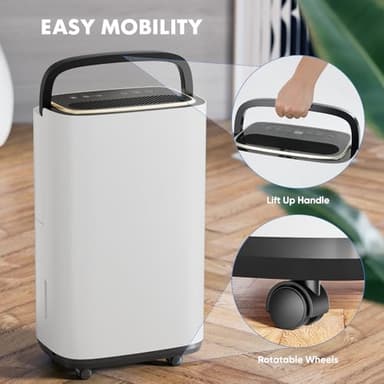 Sweetcrispy 4,500 Sq.Ft Energy Star Dehumidifier for Basement with Drain Hose, 50 Pint Portable Dehumidifiers for Home Bedroom Bathroom Large Room, Powerful Moisture Removal and Humidity Control - Image 5