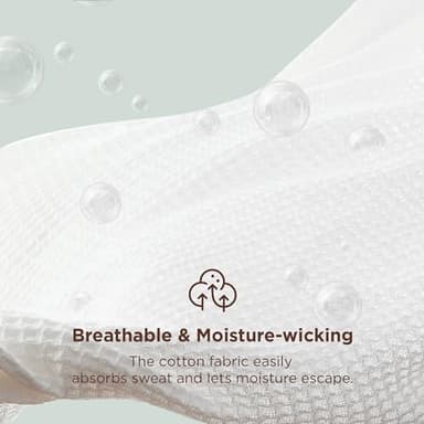 Bedsure Gentlesoft 100% Cotton Blanket Queen Size for Bed - Breathable and Soft, Thick Cozy Waffle Weave Christmas Blanket Gift for Women, White, 90x90 Inches - Image 4