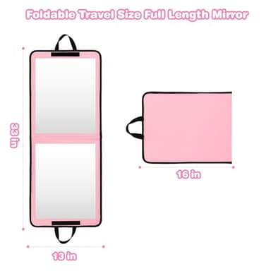 LPHUMEX Portable Pink Mirror Full Length for Dance, 33x13 Inch Hanging Mirror for Dance Bag, Lightweight Folding Travel Mirror Dance Competition Must Haves - Image 5