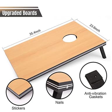 Outball Cornhole Set Corn Holes Outdoor Game Cornhole Boards Regulation Size Bean Bag Toss Game Outdoor for Adults Family Lawn Beach Outside Activities,Include Carrying Bag - Image 3