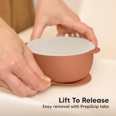 KeaBabies 2-Pack Baby Bowls with Suctions, Lids - Silicone Toddler Suction Bowls for Baby Boy, Girl, Kids, Food Grade Silicone, BPA-Free, Dishwasher Safe, Toddler Eating Essentials (Terracotta) - Image 7
