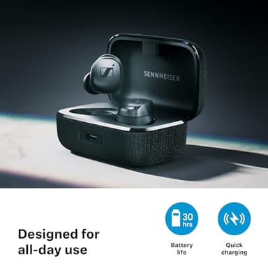 Sennheiser MOMENTUM True Wireless 4 Smart Earbuds with Bluetooth 5.4, Crystal-Clear Sound, Comfortable Design, 30-Hour Battery Life, Adaptive ANC, LE Audio and Auracast - Black Graphite - Image 6