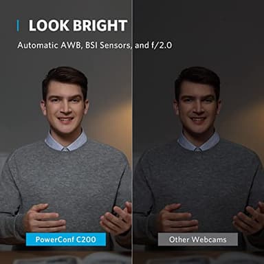 Anker PowerConf C200 2K Webcam for PC/Laptop/Mac, Computer Camera, Low-Light Correction, AI-Noise Canceling Mics, Adjustable Field of View, Built-in Privacy Cover, Stereo Mics, for Meeting - Image 5