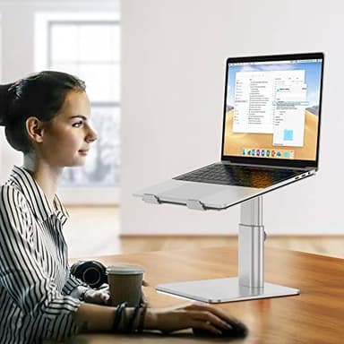 BESIGN LSX6N Laptop Stand, Ergonomic Adjustable Notebook Riser Holder, Computer Stand Compatible with Air, Pro, Dell, HP, Lenovo More 10-15.6" Laptops, Silver - Image 7