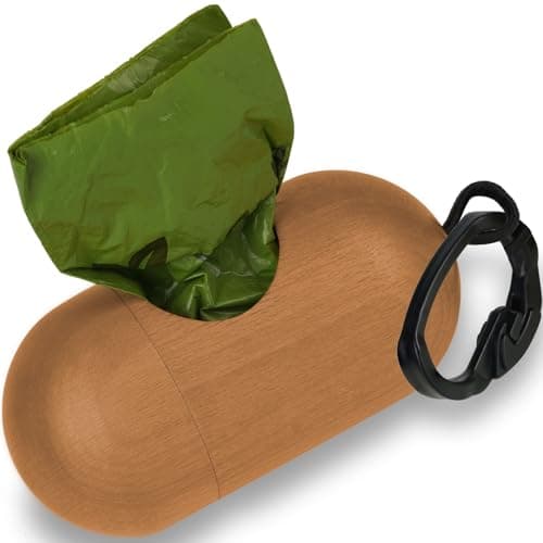 Unique Natural Wood Dog Poop Bag Dispenser Waste Bag Included, Wooden Dog Waste Bag Holder, Lightweight and Compact Dog Poop Bag Holders for Leashes - Image 1