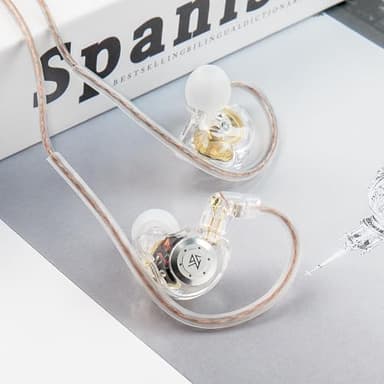 keephifi KZ EDX Pro in Ear Monitor Headphones KZ IEM Earphones Dual DD HiFi Stereo Sound Stage Earphones Wired Noise Cancelling Gaming Earbuds for Musicians Singer Audiophiles (White, No Mic - Image 5