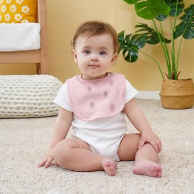 Kewlife gift Muslin Baby Bibs 6-Pack Baby Drool Bandana Bibs for Baby Girls Boys Infant Newborn Toddler Drooling and Teething (Macaron Pink) - Image 7