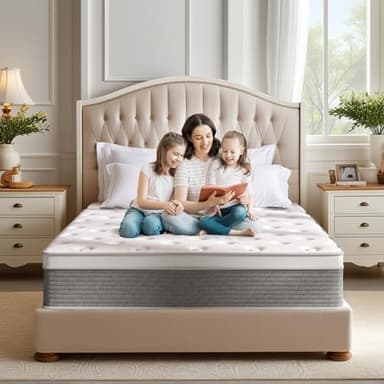 CIUANCE Queen Mattress, 12 Inch Queen Size Bed Mattress in a Box with Memory Foam and Pocket Spring for Medium Firm Feel, Fiberglass Free, Motion Isolation, CertiPUR-US - Image 6