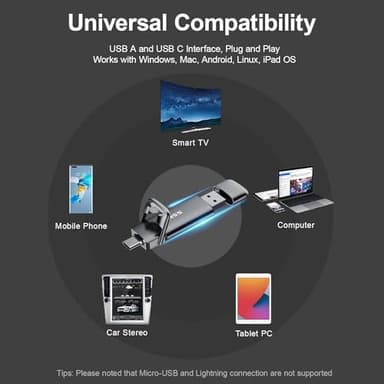 SSK 2TB SSD USB C Stick up to 1000MB/s,Fast External SSD Dual Drive Type-C + USB A 3.2 Gen 2 Solid State Thumb Drive,USB Memory Stick for iPhone 15/PS4/Android Phone/Tablet/Windows/Mac - Image 6