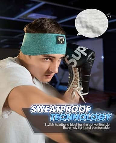 Perytong Sleep Headphones, Bluetooth Sports Headband Headphones with Ultra-Thin HD Stereo Speakers Perfect for Sleeping,Workout,Jogging,Yoga,Insomnia, Air Travel, Meditation - Image 2